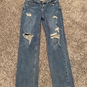 Old Navy Boyfriend MidRise Distressed Blue Jeans